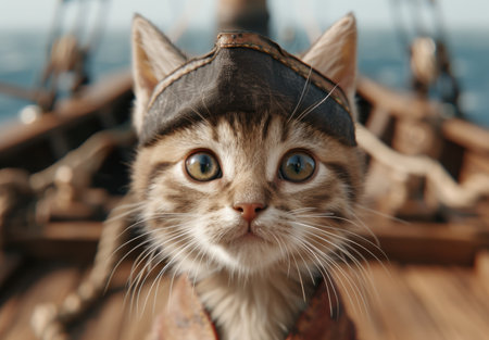 Curious cat with big eyesの素材