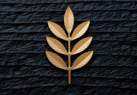 golden leaf on dark backgroundの素材