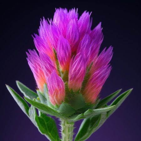 Vibrant pink and orange flower bloomの素材