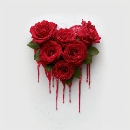 Dripping red rose heartの素材