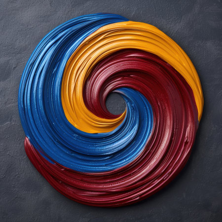 Swirling abstract paint backgroundの素材