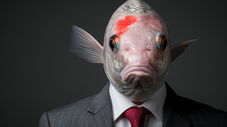 Businessfish in suit and tieの素材