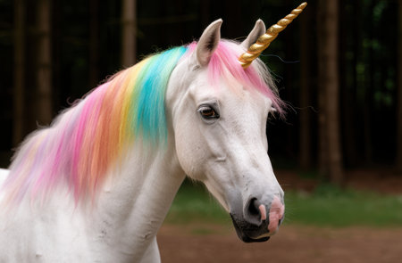 Colorful unicorn with rainbow maneの素材