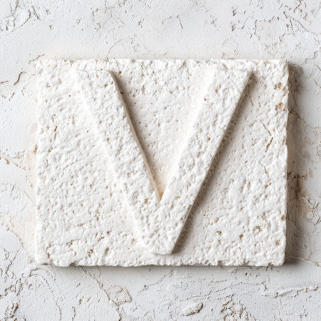 Crumpled piece of white paper on a textured backgroundの素材