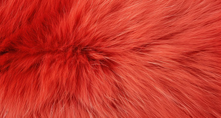 close-up of vibrant red fur textureの素材
