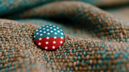 American flag pattern on a round buttonの素材
