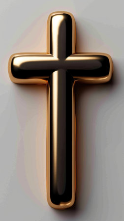 golden cross on a gray backgroundの素材