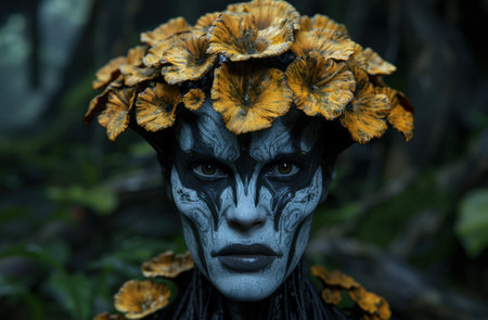 mystical forest creature with floral crownの素材