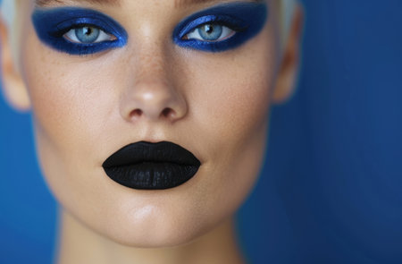 Dramatic blue makeup lookの素材