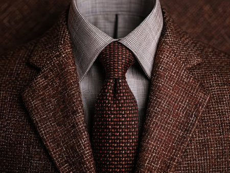 Close-up of a stylish man's suit and tieの素材