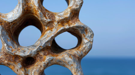 Close-up of a weathered and textured animal boneの素材