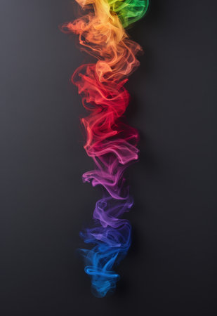 Vibrant smoke swirls in the darkの素材