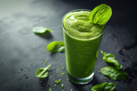 Healthy green smoothie with spinach and limeの素材