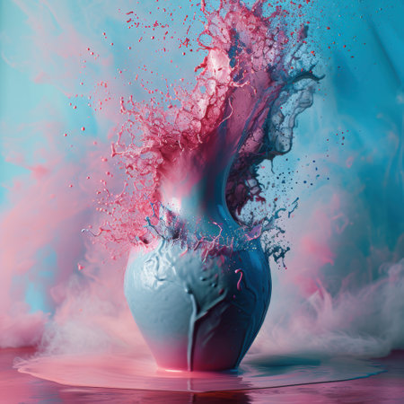 Colorful abstract liquid splashの素材