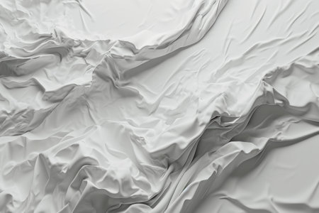 Crumpled white fabric texture backgroundの素材