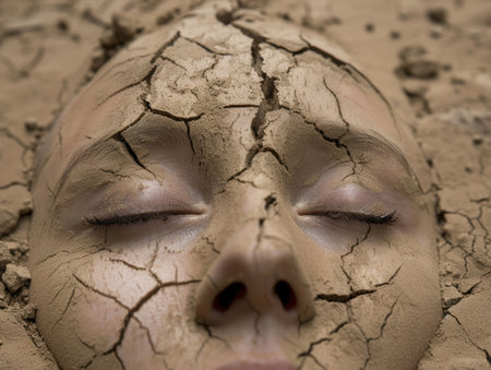 cracked skin texture close upの素材