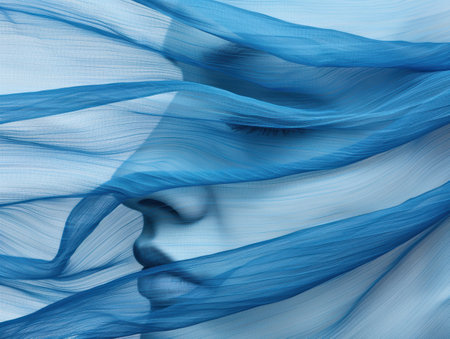 abstract blue fluid motion backgroundの素材