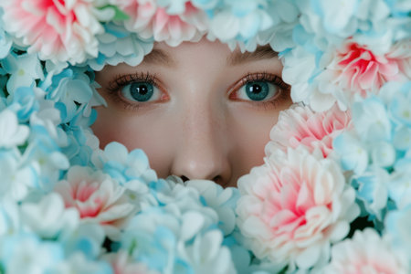 Peeking through the flowersの素材