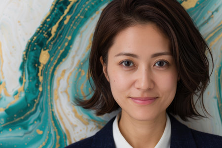 Confident asian woman in business attireの素材