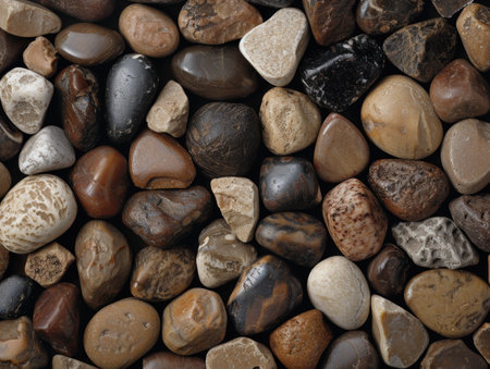 Assortment of smooth river rocksの素材