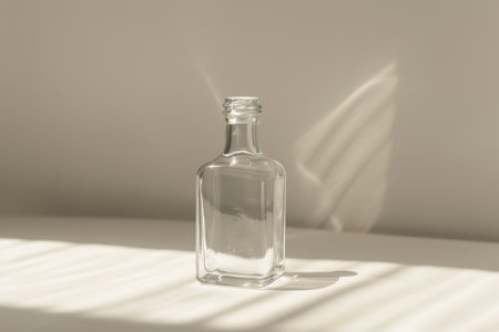 clear glass bottle on white surfaceの素材