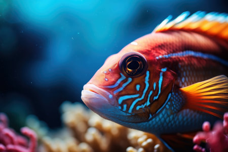 Vibrant tropical fish with intricate patternsの素材