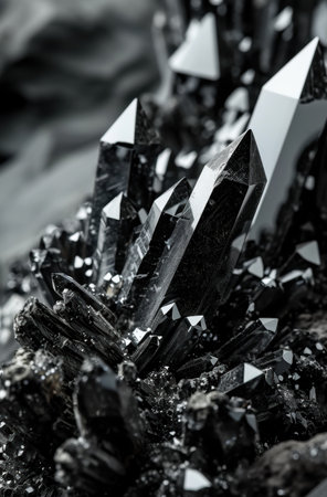 Dramatic black and white crystal formationの素材