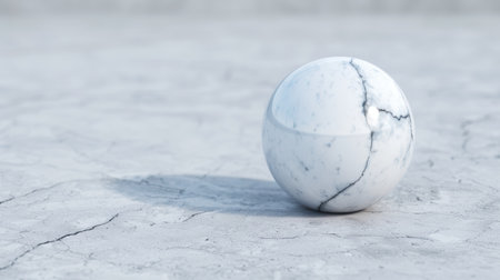 Marble sphere on cracked concrete surfaceの素材