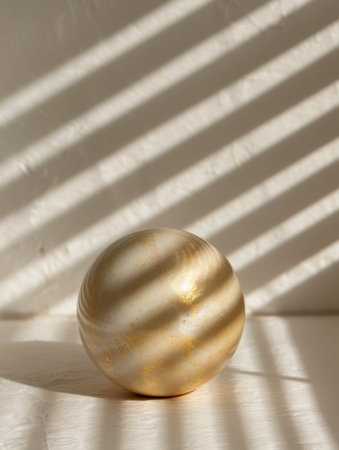 golden marble sphere on a textured backgroundの素材