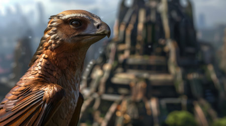 close-up of a majestic bird of preyの素材