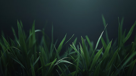dark green grass in the nightの素材