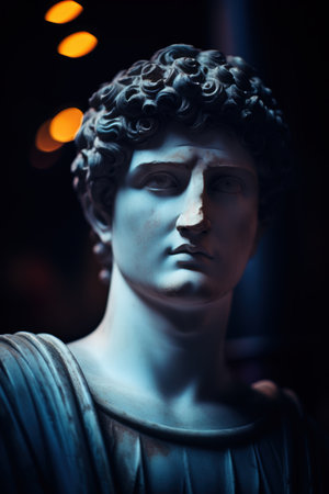 Dramatic portrait of a classical sculptureの素材