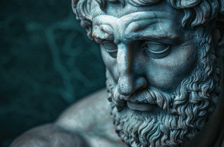 close-up of a detailed ancient greek statueの素材