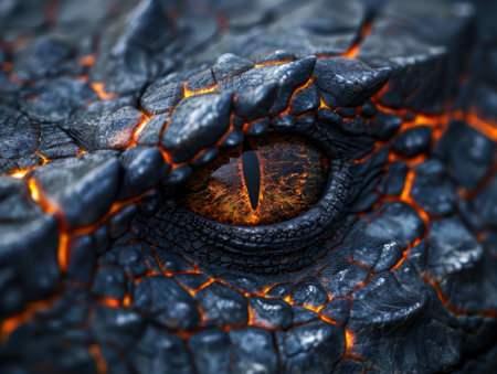 Fiery dragon eye close-upの素材