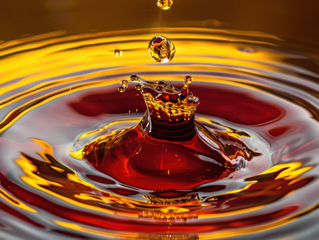 Colorful liquid splash with golden crownの素材