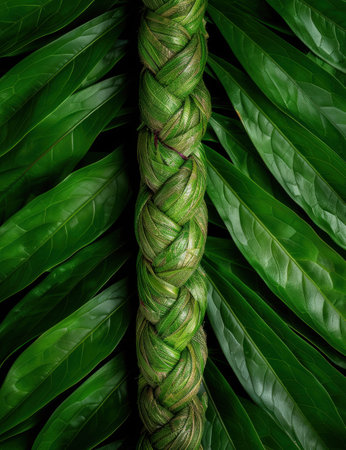 Intricate green leaf patternの素材