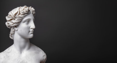 Closeup of a classical marble sculpture headの素材