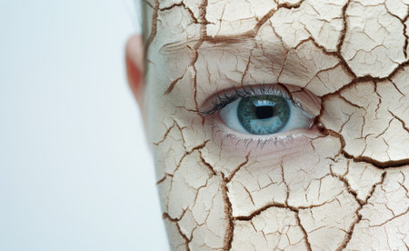 Cracked skin texture with eyeの素材