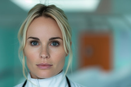 Thoughtful woman with blonde hairの素材