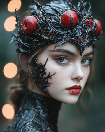 Mysterious woman in dark crownの素材