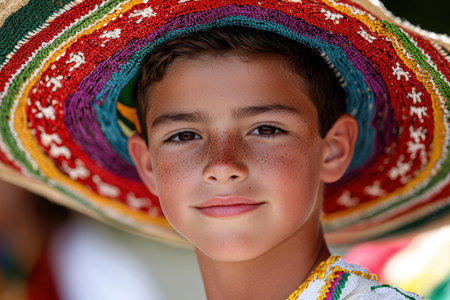 Colorful portrait of a young boyの素材