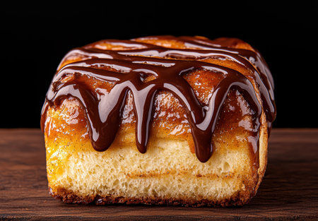 Delicious chocolate glazed cheesecake dessertの素材