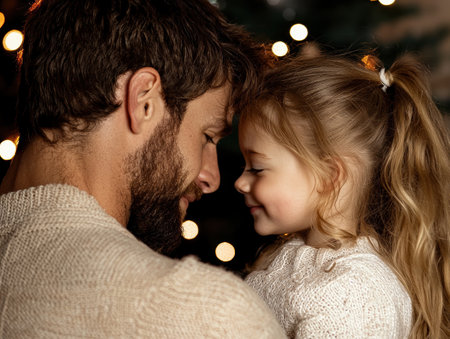 father and daughter sharing a tender momentの素材