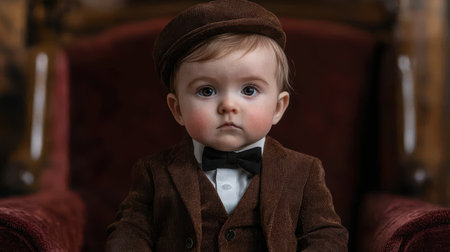 Dapper young boy in vintage clothingの素材