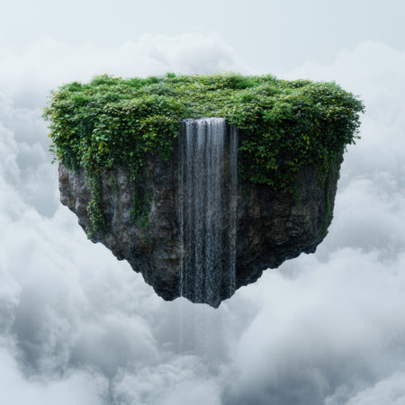 Floating waterfall in the cloudsの素材