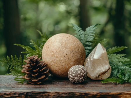 natural spa products in forest settingの素材