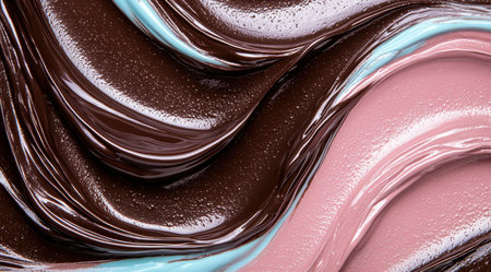 Flowing chocolate and pink abstract backgroundの素材