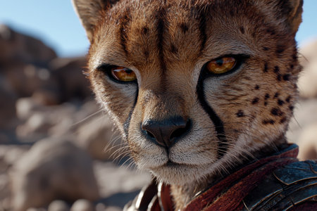 close-up of a majestic cheetahの素材