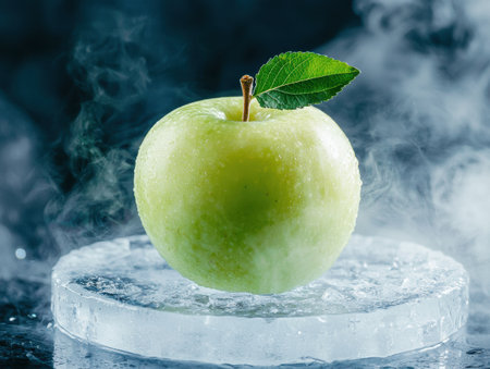 Refreshing green apple on iceの素材