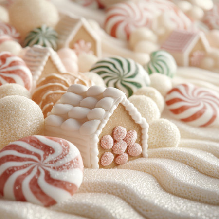 Assortment of delicious candies and confectionsの素材
